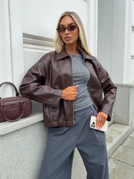 Oversized Leather Jacket