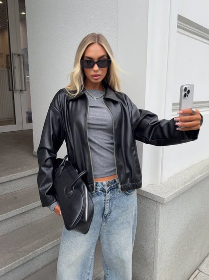 Oversized Leather Jacket